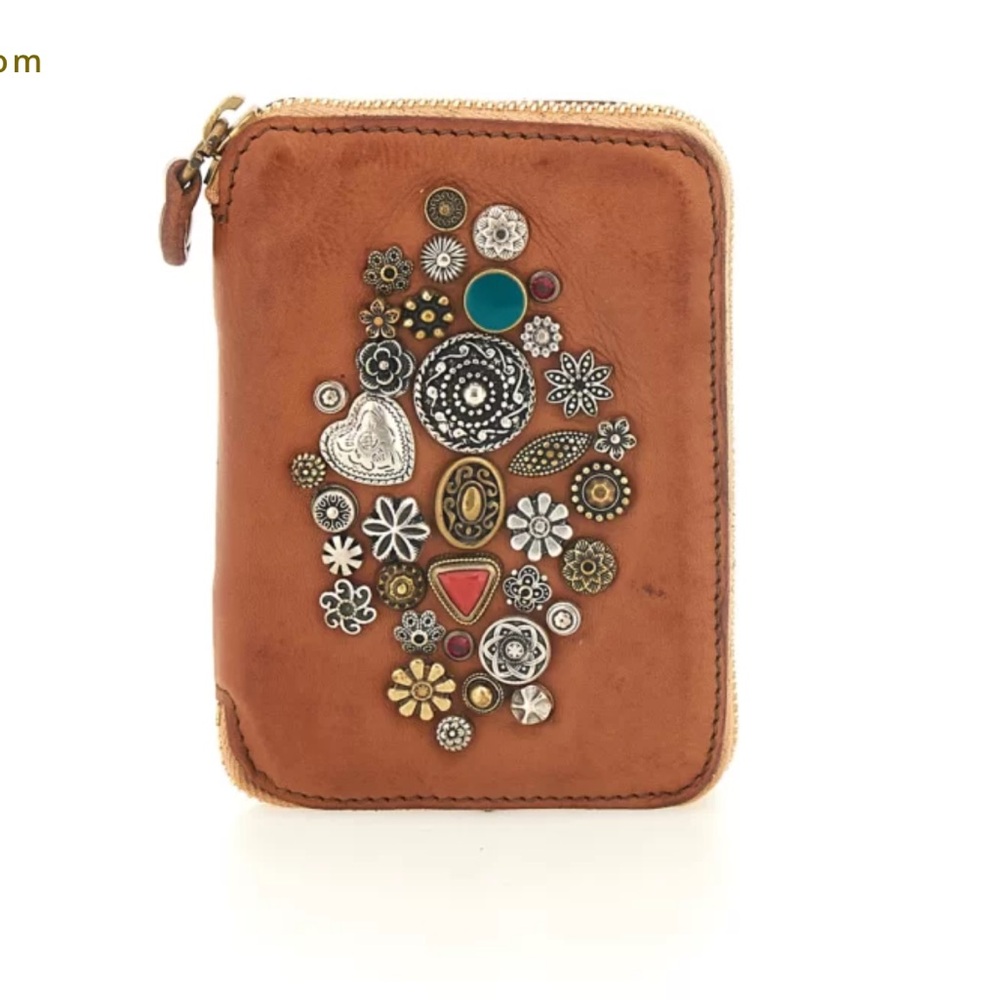 Campmaggi Bella DiNotte I Cognac Leather w/Studs Wallet